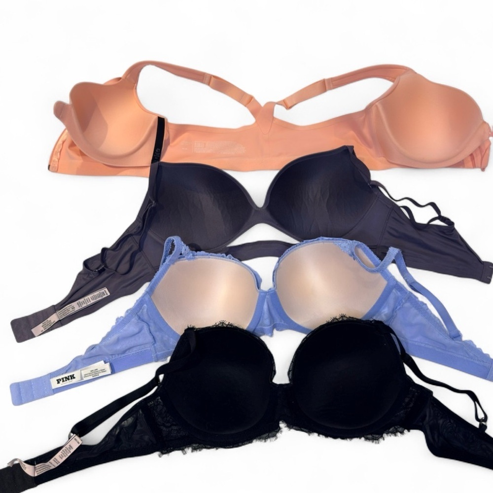 Bundle Deal* PINK Victoria's Secret Bra Set - Black, Purple, Peach, Light Blue - Picture 3 of 5